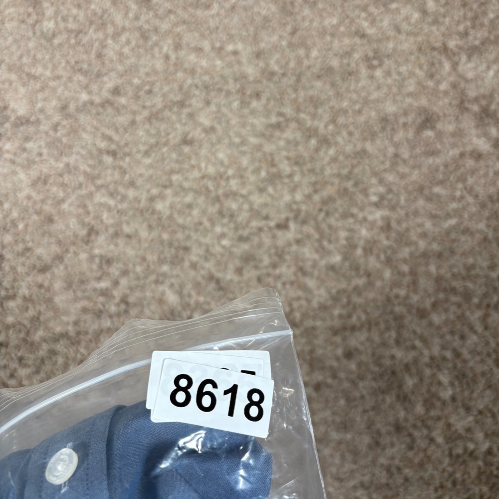 Coordinates New York Mens Blue Hidden Zipper Button Down Shirt Medium NWT 8618 - Picture 8 of 8